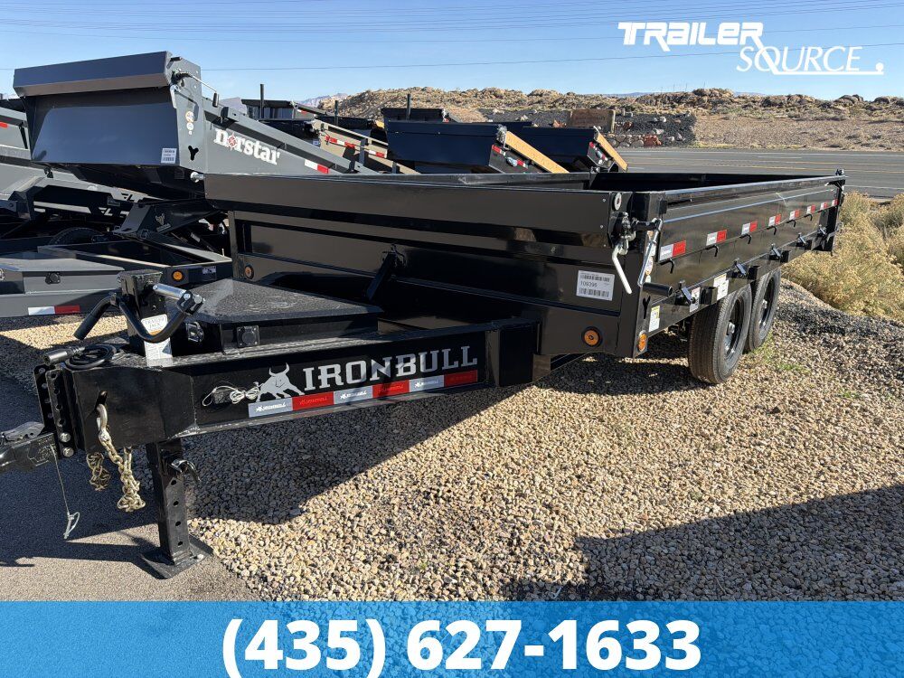 8x16 Iron Bull DDP Dump Trailer - 18" Sides - 15K GVWR