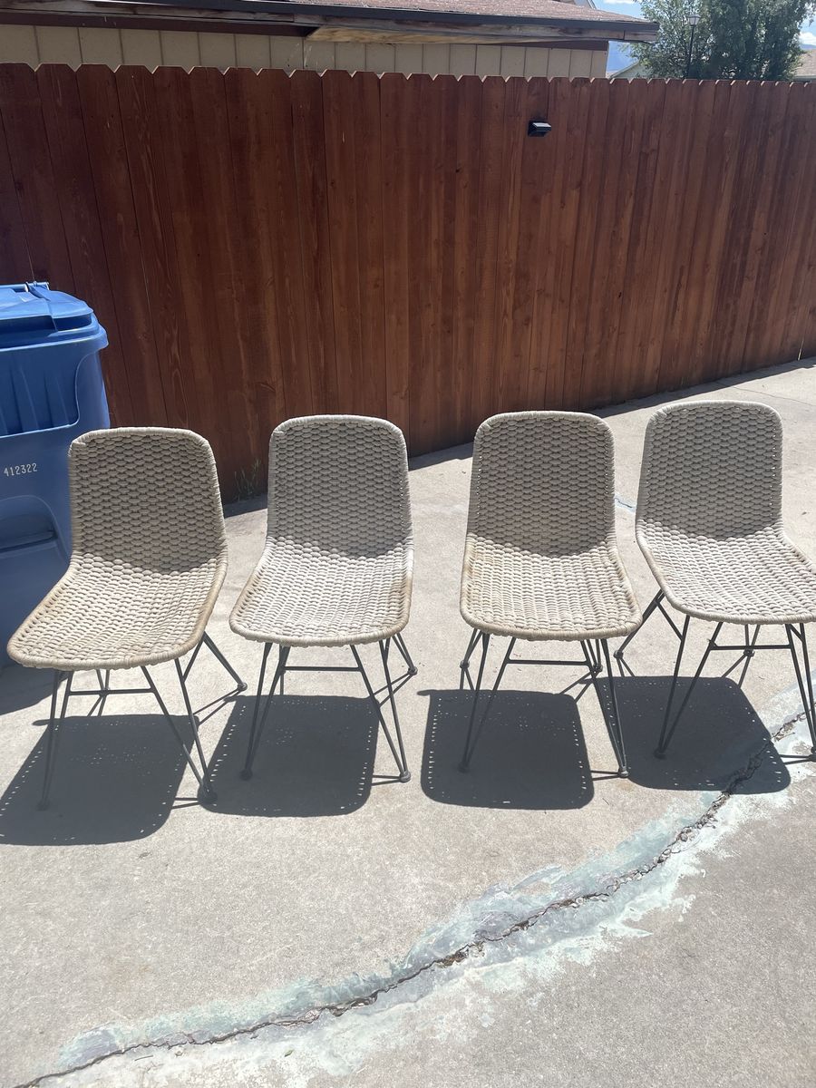 Restoration hardware grey outdoor chairs