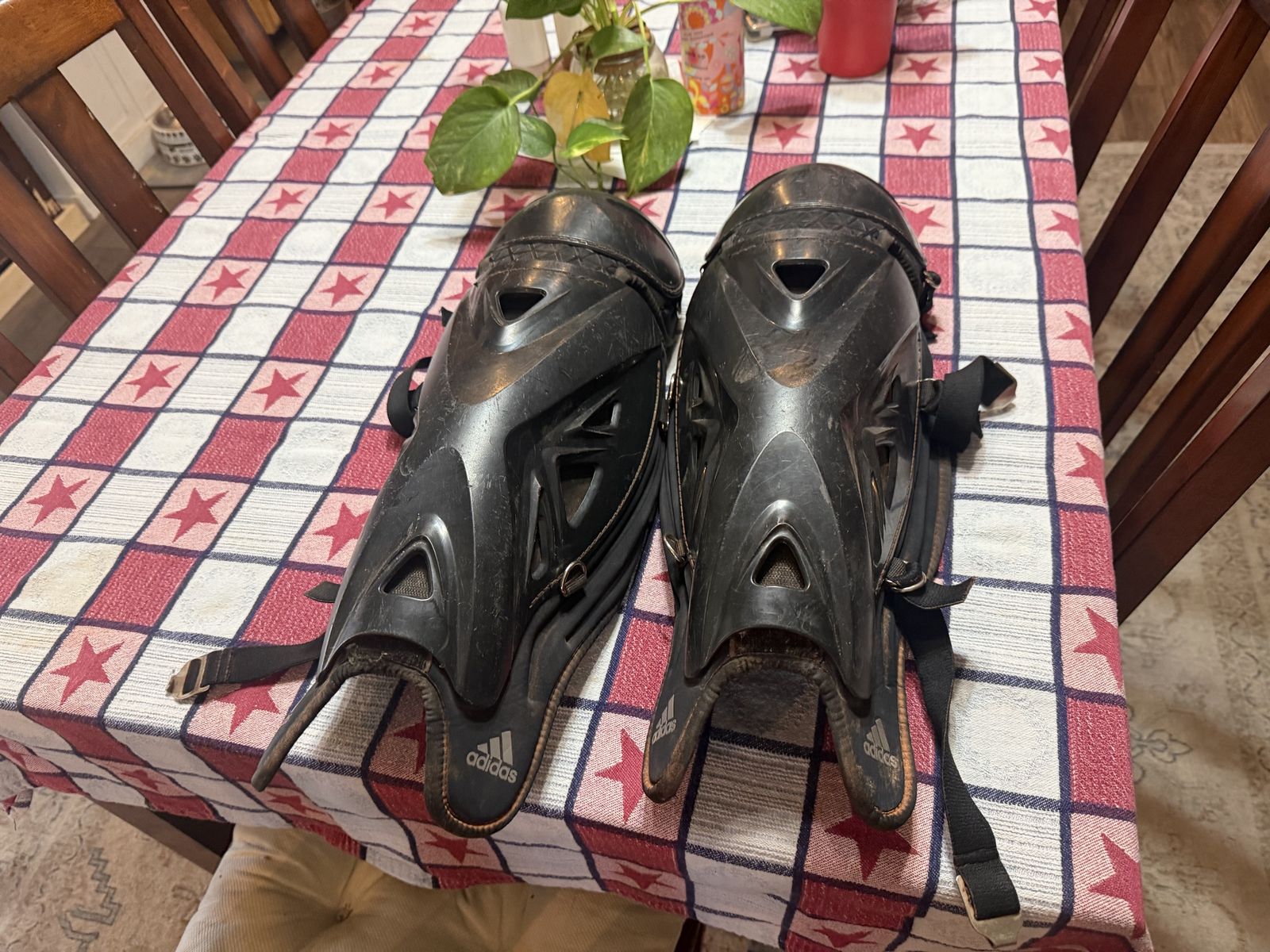 Used Adidas Adult Baseball Catcher's / Umpire Shin Guards - Black,