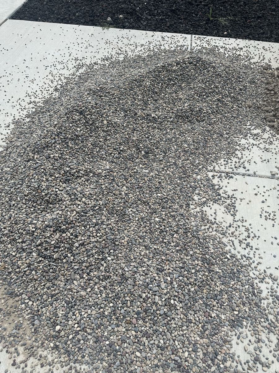 Half a yard of river pebble