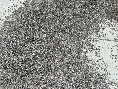 Half a yard of river pebble