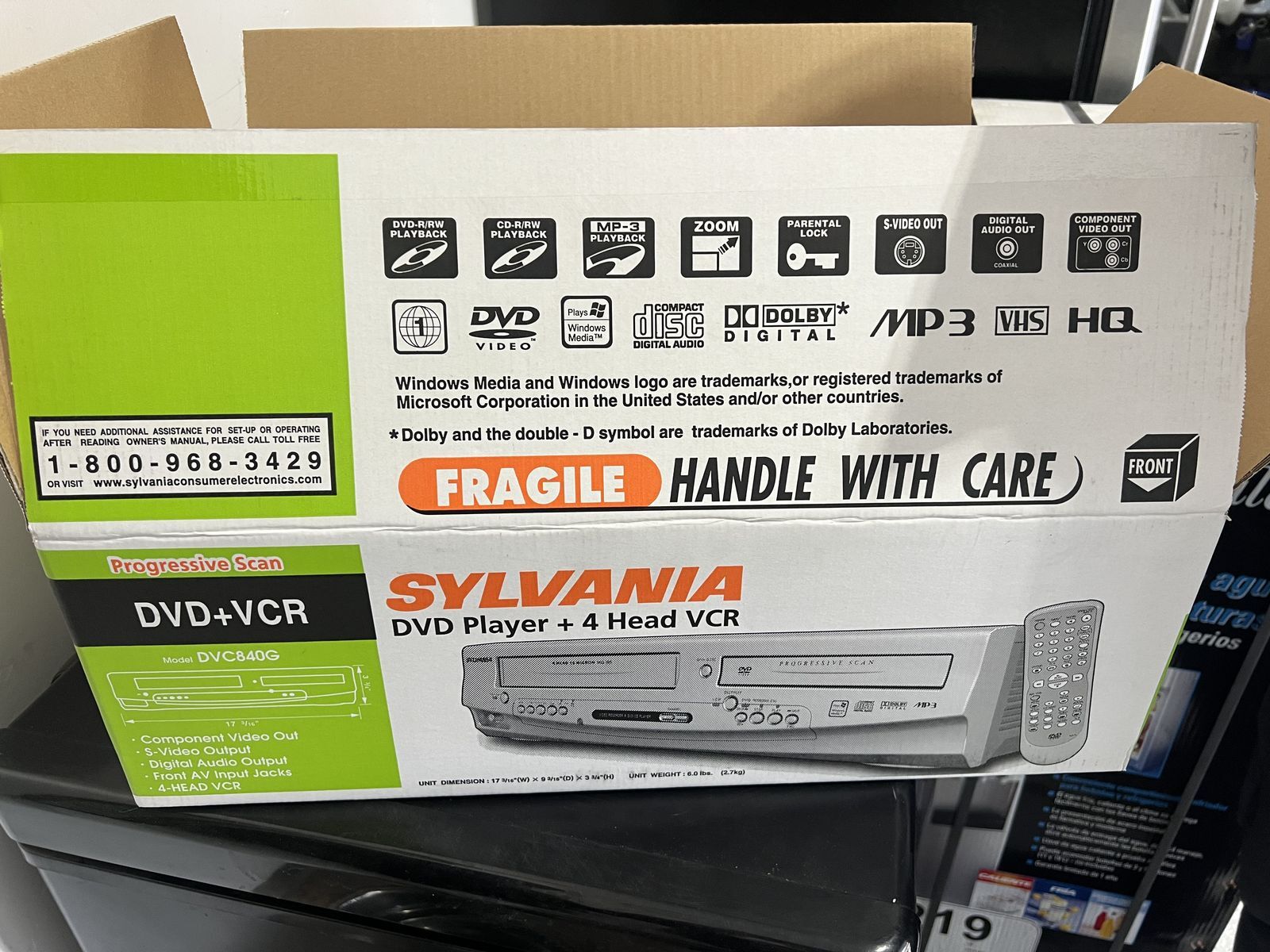 New in box Sylvania VCR/DVD combo