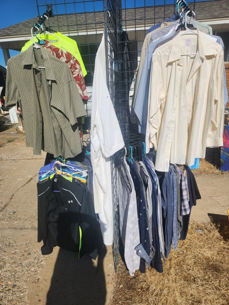 Assorted Men's Clothing Lot Shirts and Jackets