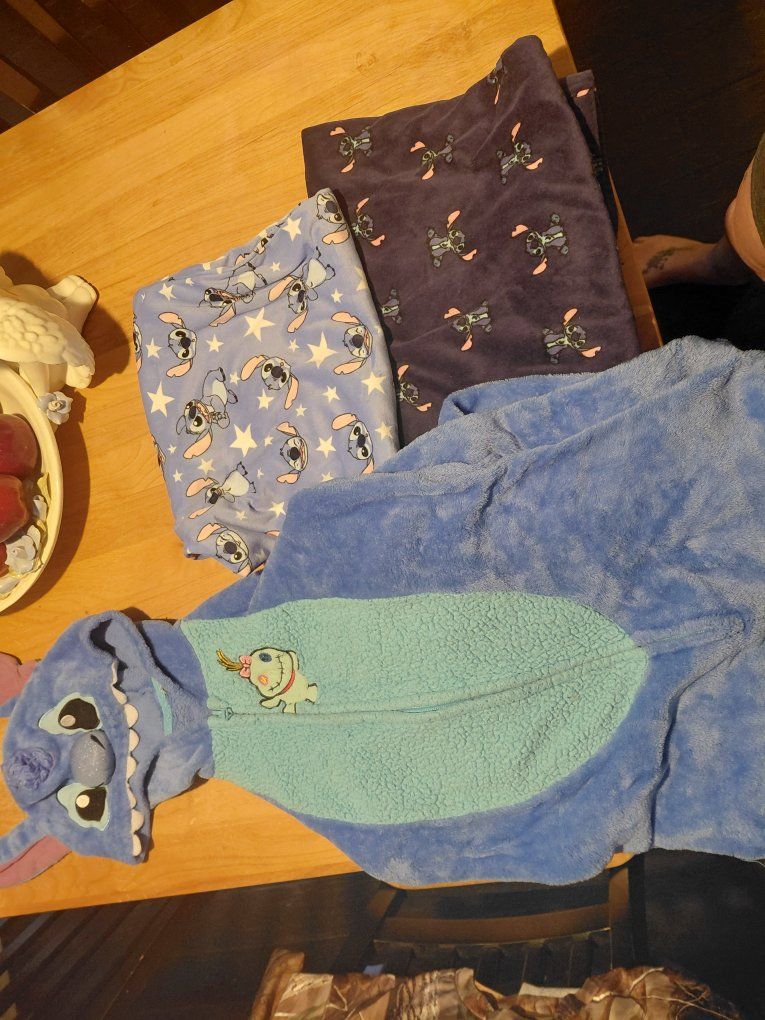Disney Stitch Fleece Pajama Bundle - Kigurumi & 2 Pairs Pants