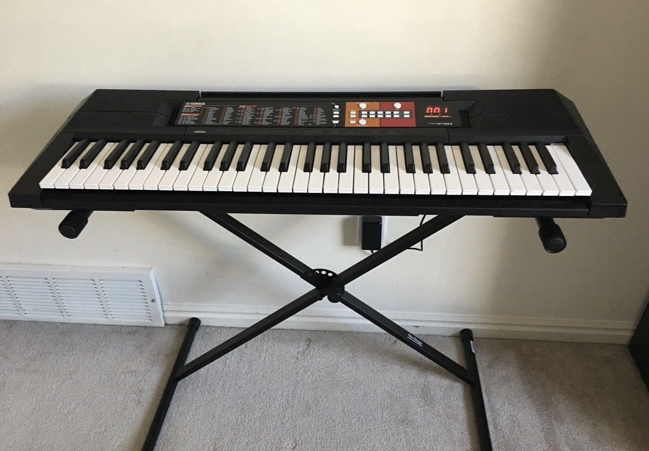 Yamaha Piano, Wall Adapter & Keyboard Stand