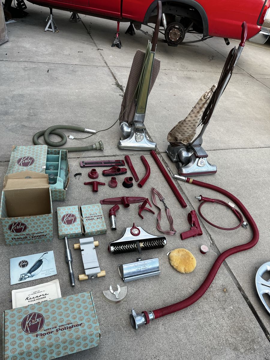 Vintage Kirby Vacuum Set - 2 Units, Handi-Butler Tool Kit, Polisher & Manuals