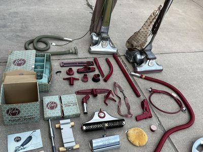 Vintage Kirby Vacuum Set - 2 Units, Handi-Butler Tool Kit, Polisher & Manuals