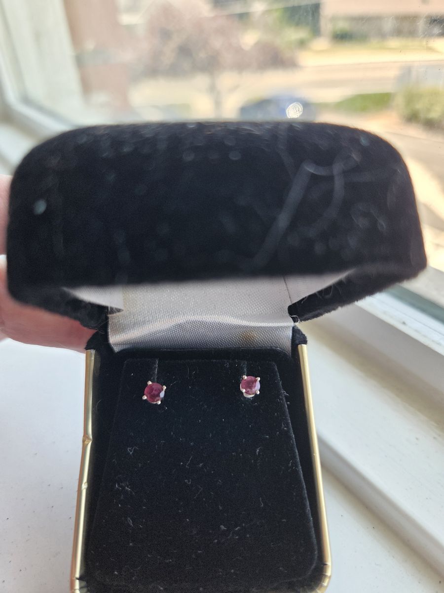 Possible Red Beryl stud earrings