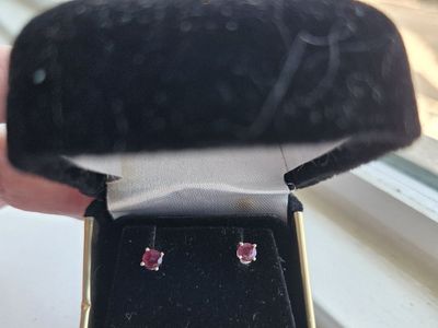 Possible Red Beryl stud earrings