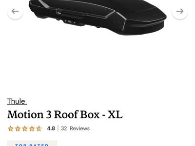 Thule Motion 3 XL Roof Box - Black, Spacious & Aerodynamic Cargo Carrier