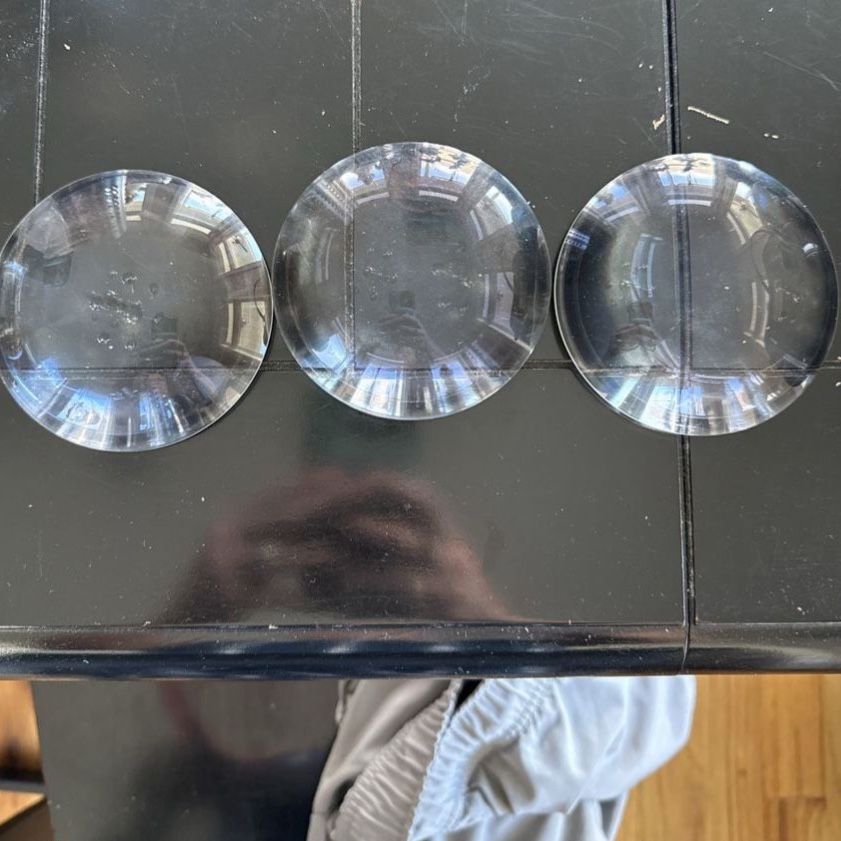 High quality BICONVEX PROJECTION LENSES extracted from old school rear projection TV Three Clear Glass Lenses Optics