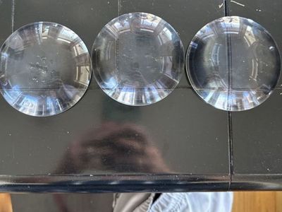 High quality BICONVEX PROJECTION LENSES extracted from old school rear projection TV Three Clear Glass Lenses Optics