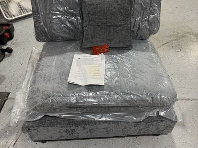 Grey Fabric Convertible Single Sofa Chair Bed with Pillow (part of larger set) 35”x33”x19