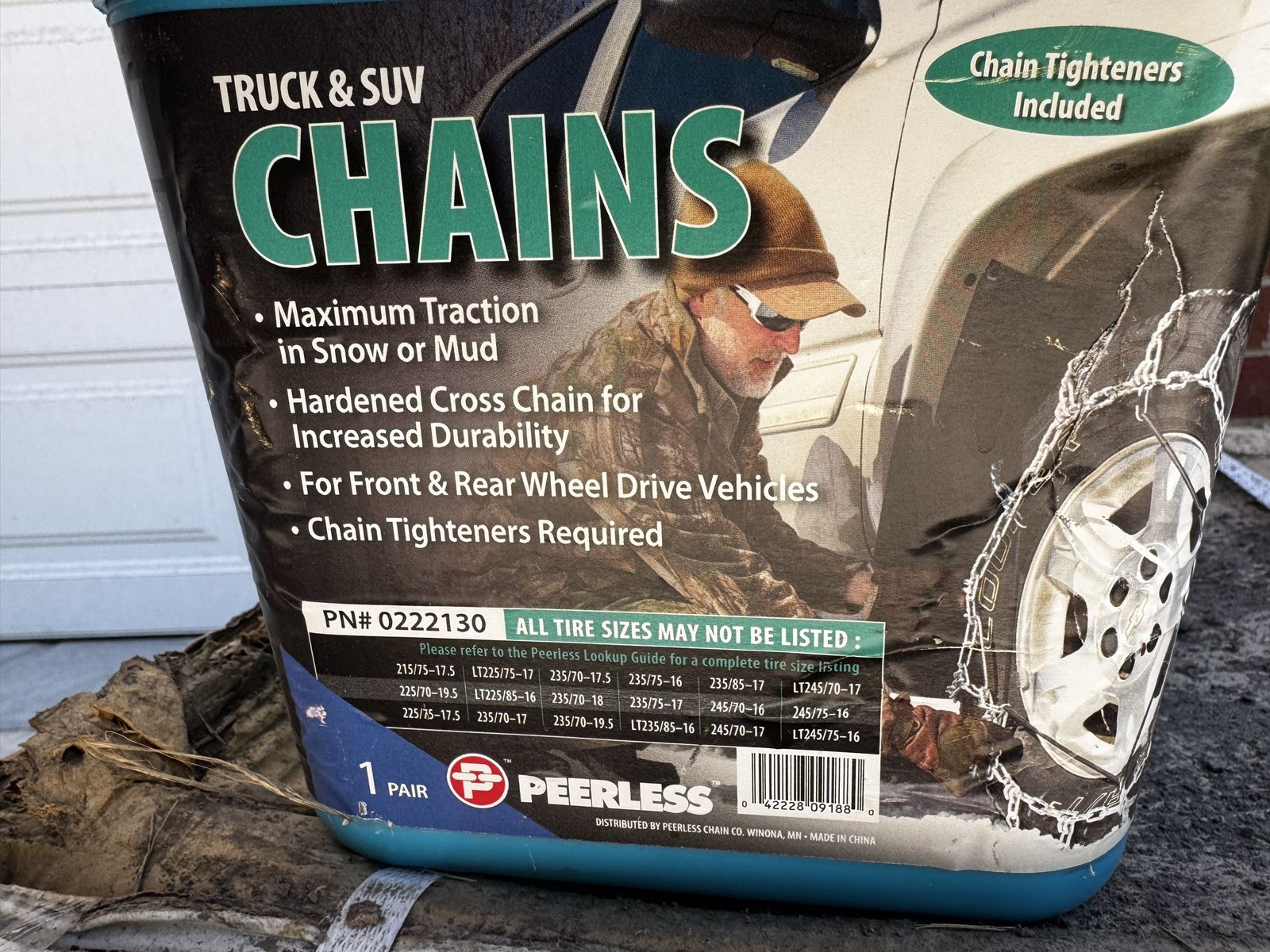 Peerless PN# 0222130 Truck & SUV Tire Chains w/ Tighteners - Multiple Tire Sizes