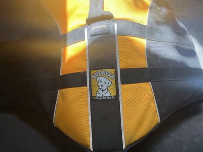 Ruffwear Dog Life Jacket / Life Vest - Yellow and Black size m/l