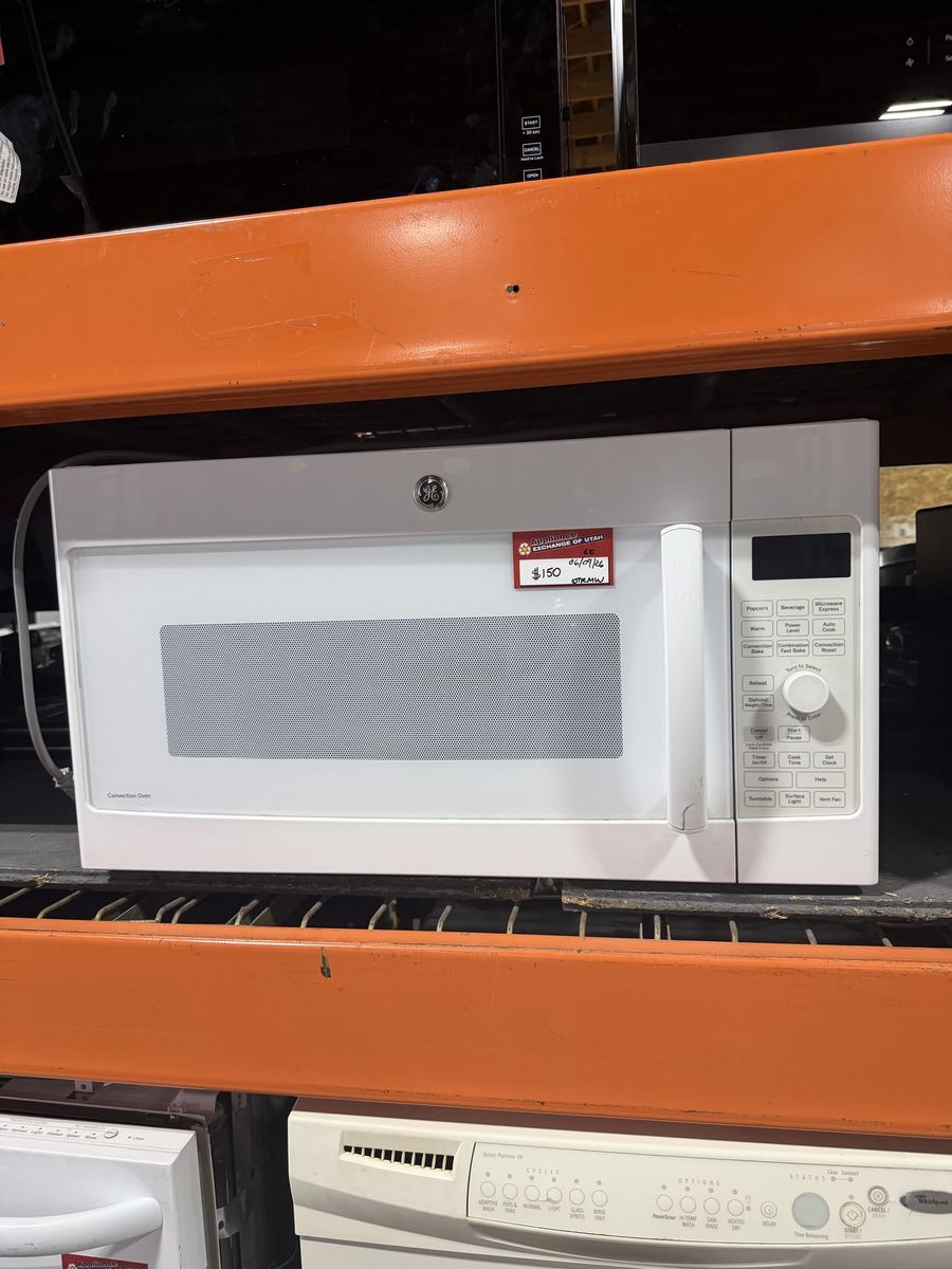 GE White Over-the-Range Microwave Oven - Clean, Working Condition
