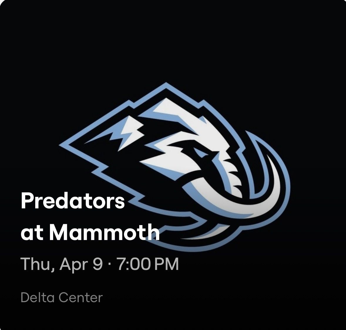 3 Tickets Nashville Predators vs Utah Mammoth