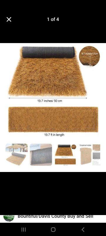Unbranded Tropical Style Coir Doormat - 19.7" x 19.7' Waterproof, Anti-rot, Rubber Backing