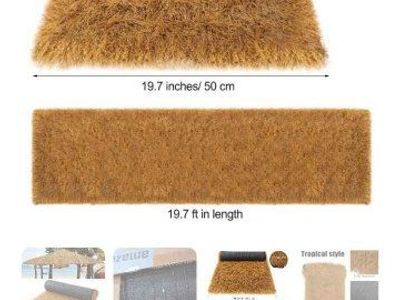 Unbranded Tropical Style Coir Doormat - 19.7" x 19.7' Waterproof, Anti-rot, Rubber Backing