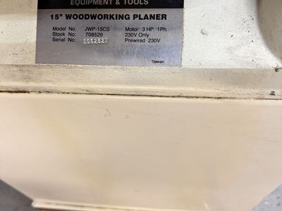 15” Jet Woodworking Planer w/Helical Head