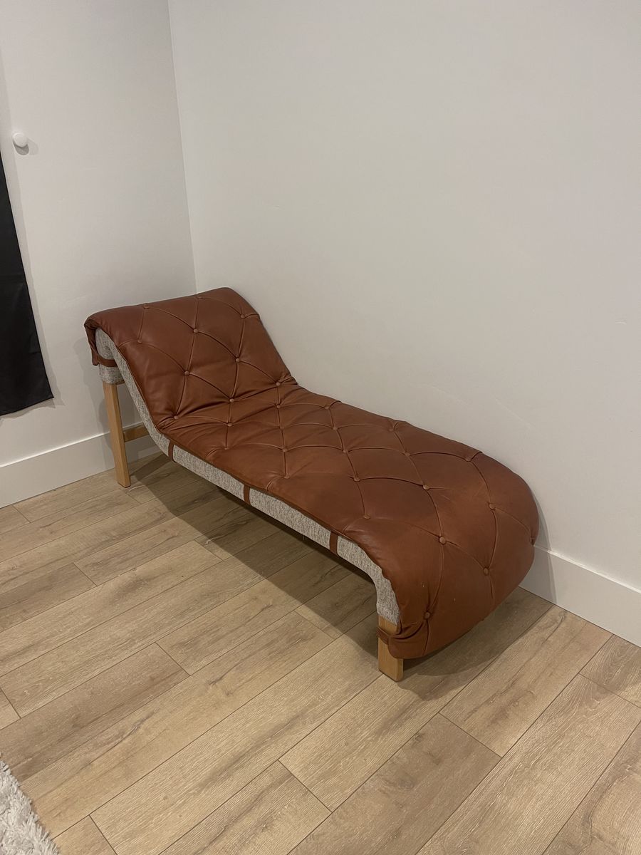 Leather chaise lounge