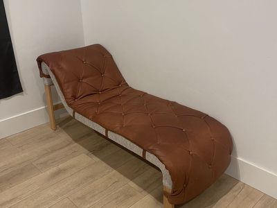 Leather chaise lounge