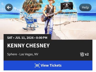 Kenny Chesney Tickets - Sphere Las Vegas - July 11, 2026 - 8:00 PM