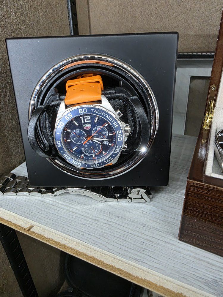 TAG Heuer Formula 1 Chronograph Watch - Blue Dial with Orange Strap