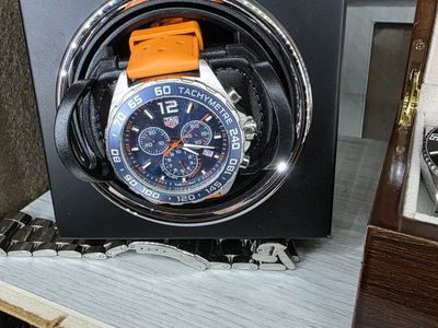TAG Heuer Formula 1 Chronograph Watch - Blue Dial with Orange Strap