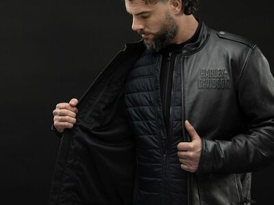 New L Men's Harley-Davidson BUFFALO LEATHER JACKET