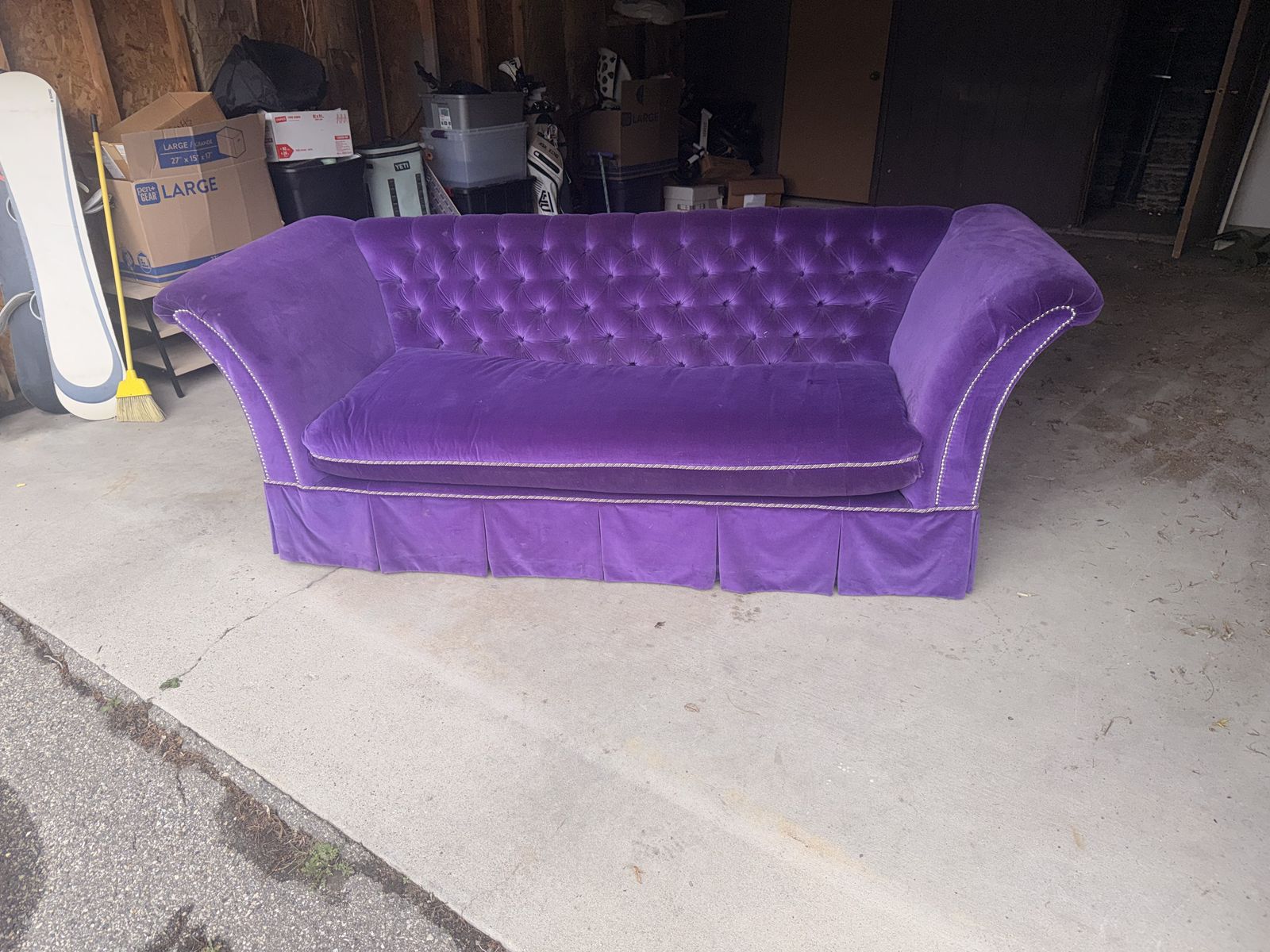 Vintage velvet sofa