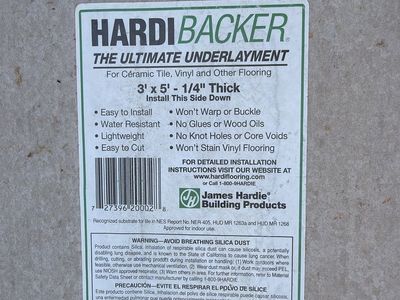 James Hardie HardieBacker Cement Board Underlayment 3'x5'x1/4" - Water Resistant, No Warp
