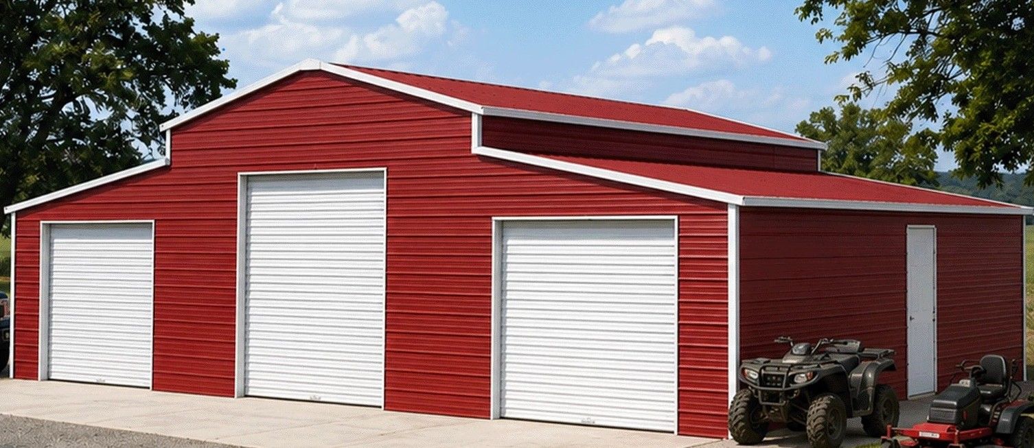 2025 KJ 42' X 30' Metal Storage Shed New in Original Crates