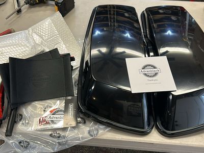 Advanblack Black Motorcycle Hard Saddlebags - Unused, Ready for Installation