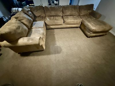 Brown sectional couch