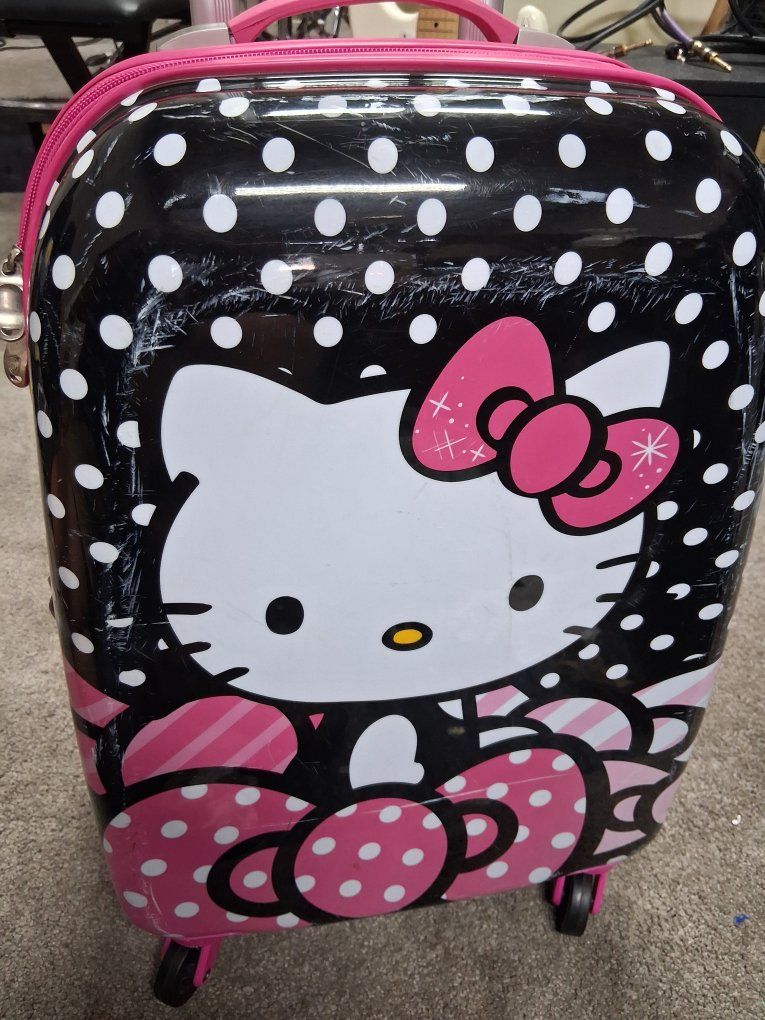 Hello Kitty Hard Plastic Luggage Carry-On Suitcase!