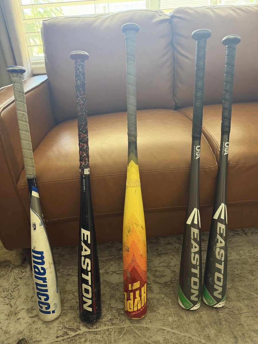 Baseball bats: Easton and Marucci