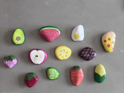Painted rocks For Mud Kitchen