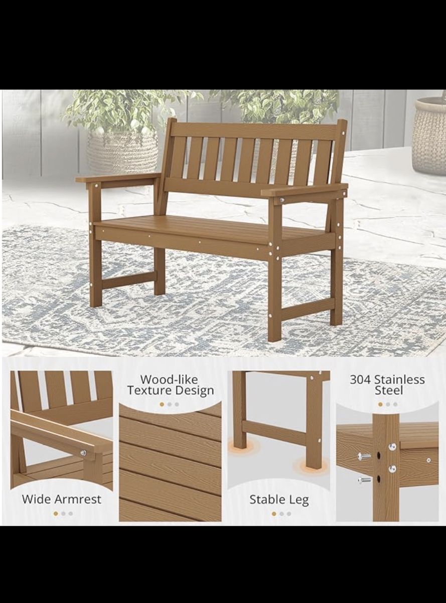 Outdoor Bench, weatherproof, outdoor seating