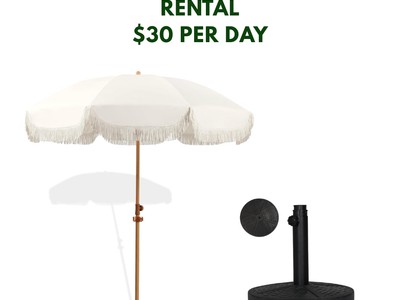 White Umbrella + Stand RENTAL