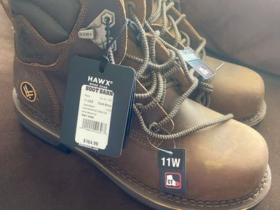 Hawx Work Gear Composite Toe Boots Dark Brown Size 11W New