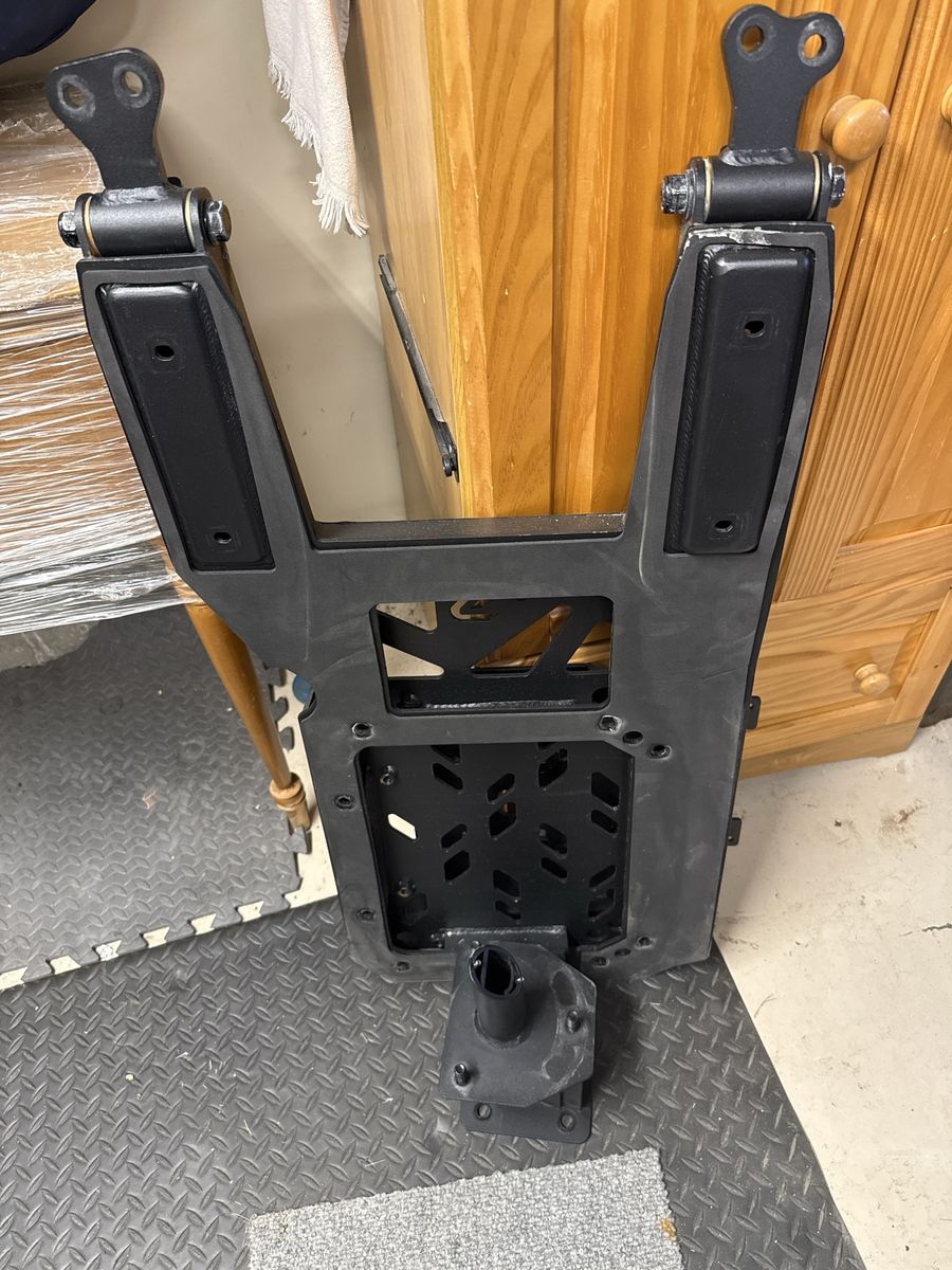 Black Heavy-Duty Spare Tire Carrier Hinge Mount Assembly and camera relocation by Turn Offroad