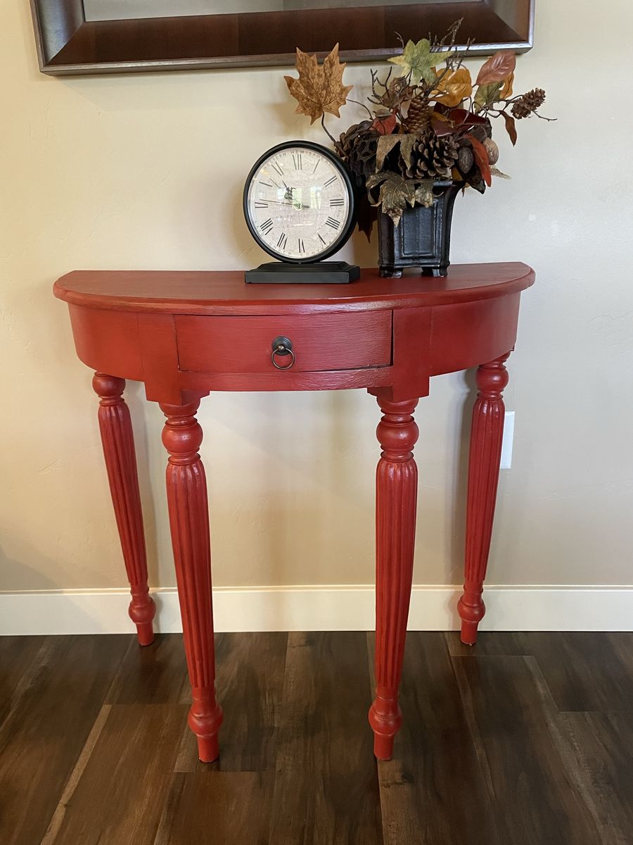 Red Console Side Table