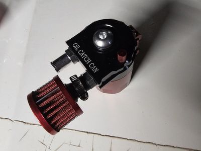 engine oil catch can with fittings
