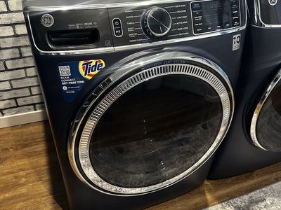 GE Sapphire Blue Washer & Dryer Set - Front Load, UltraFresh Vent System