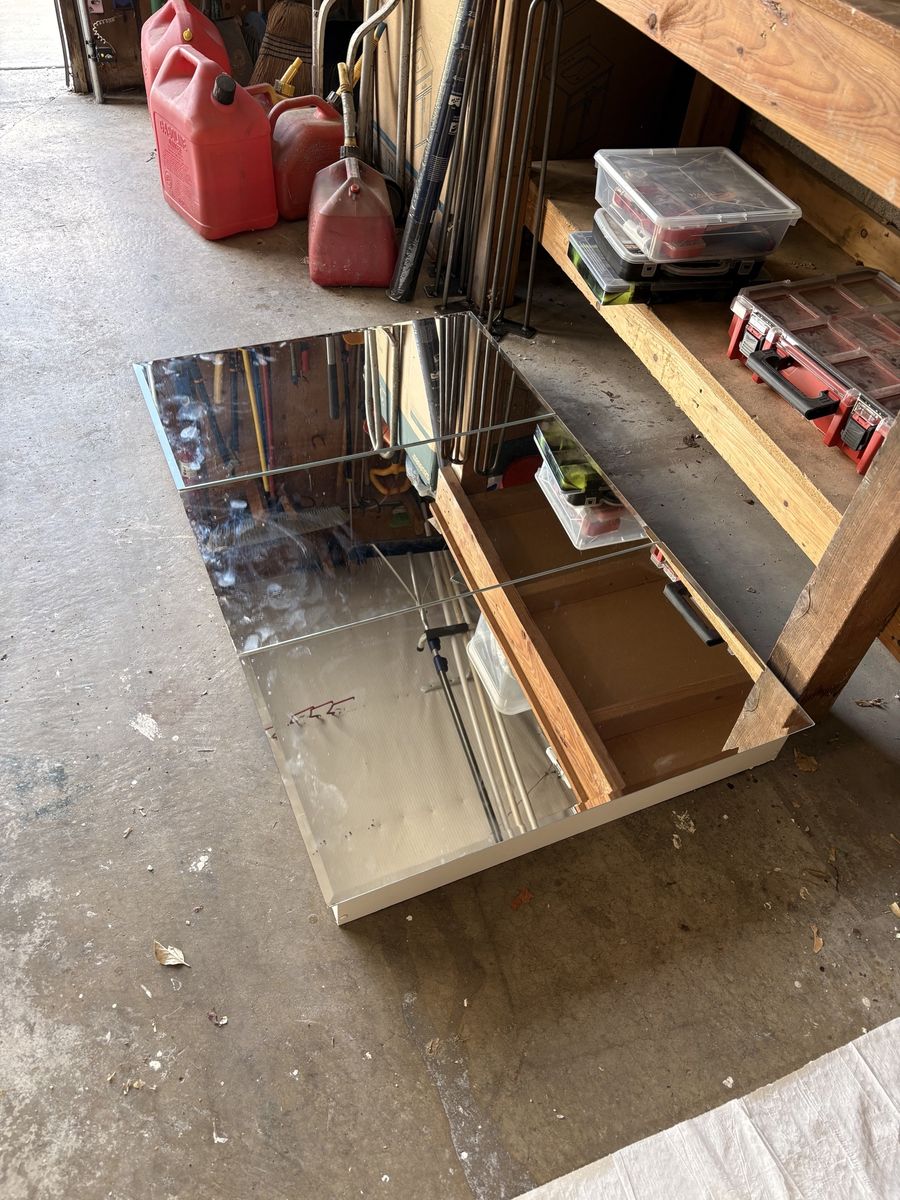 Large Mirror with Adjustable Cabinets