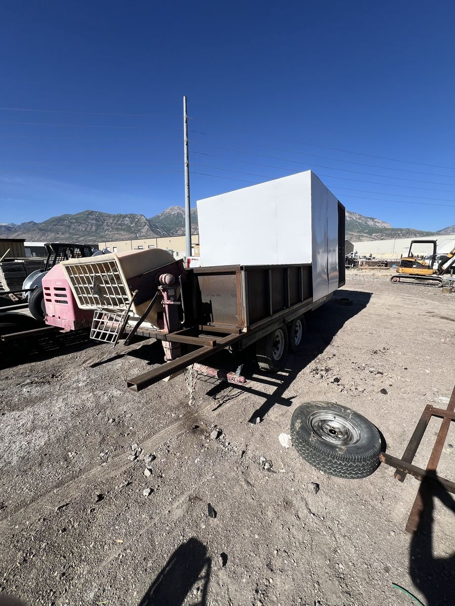 Heavy-Duty Landscape Utility Trailer with Enclosed sand box and cement mixer 14k Dual Axle