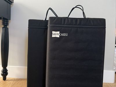 Jewelry display SHOWCASES to go 2-Piece Portable Display Cases/Art Portfolio - 1 Black, 1 Brown 18x24, with covers