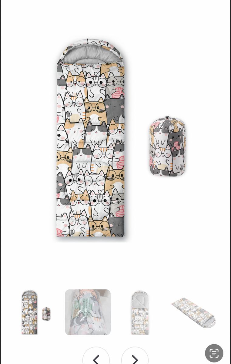 Cat print sleeping bag
