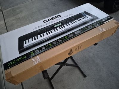 Casio CTK-3500 61-Key Portable Keyboard - Black, Stand included. Everything Brand New.